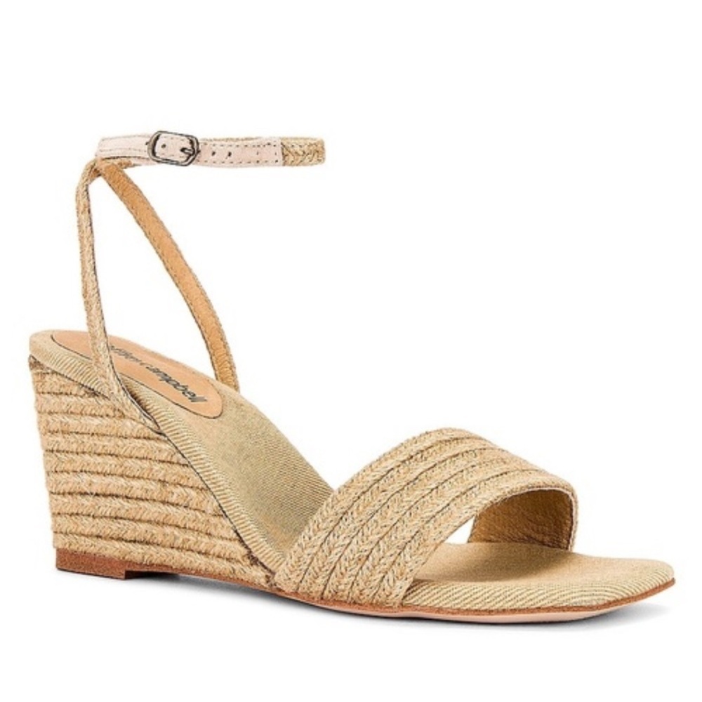 Jeffrey Campbell Sailboat Sandal Tan Raffia Wedge Espadrille Jute Size 11 NEW